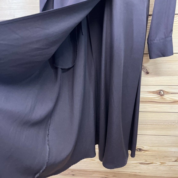 Soft Surroundings Quintessa Dress Small Brown Tencel Maxi LS Wrap V-Neck B84 - Picture 5 of 16